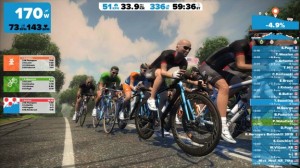 Zwift group race on Watopia