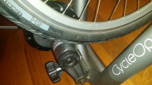 Trek 24" wheels in CycleOps Magneto trainer